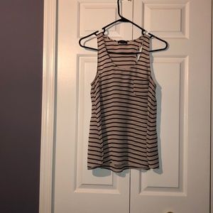 Pink and black striped tank top